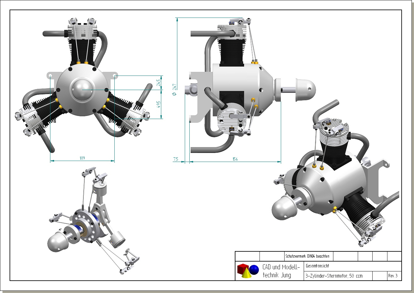 Construction plans model engines - Online-Shop der Fa. CAD+Modelltechnik  Jung